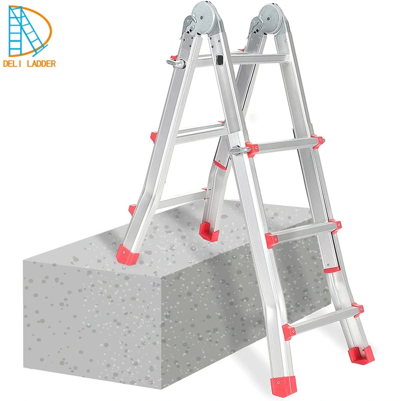 Multipurpose 4X5 Step Big Hinge Extension Foldable Aluminium Ladder