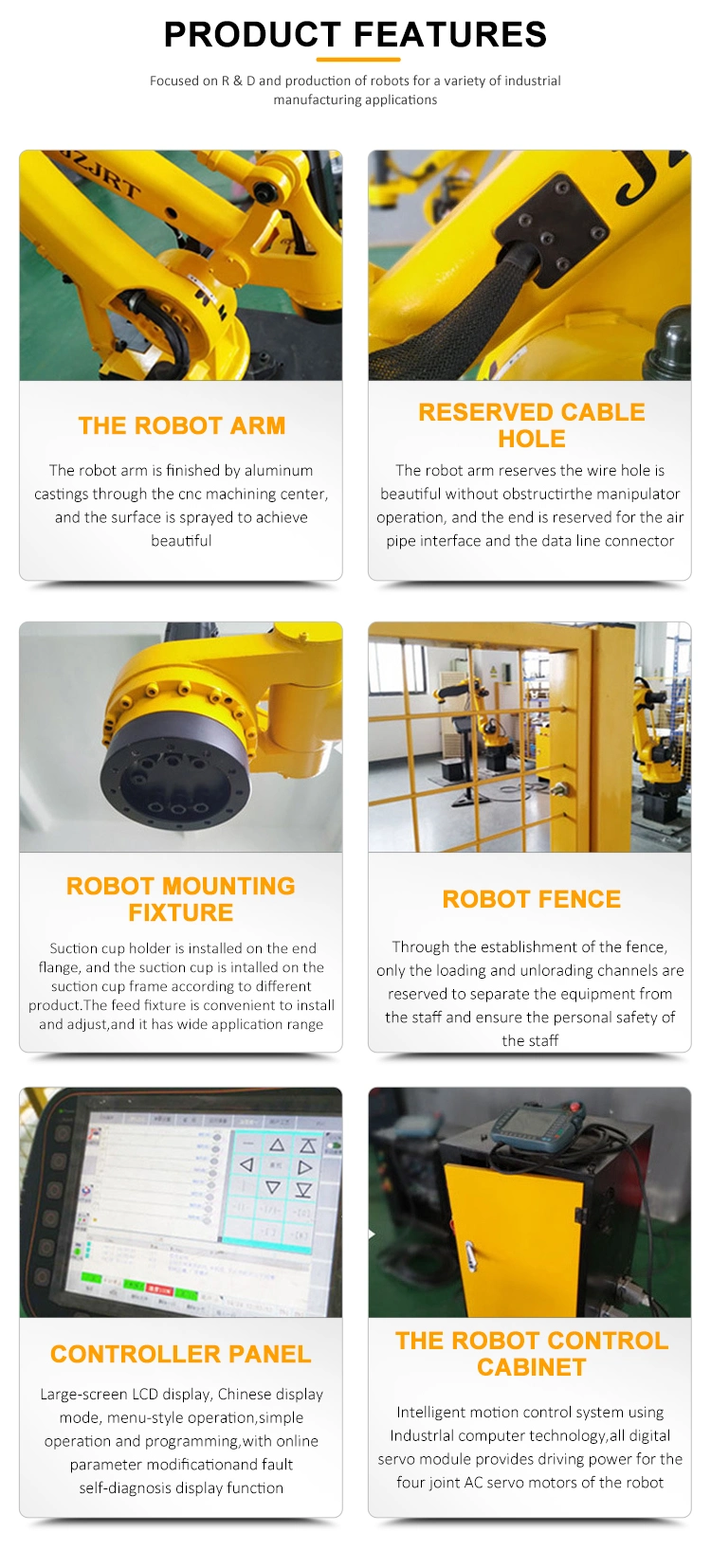 Custom-Made Short Delivery 6 Axis for Automatic CNC Industrial Robot Arm