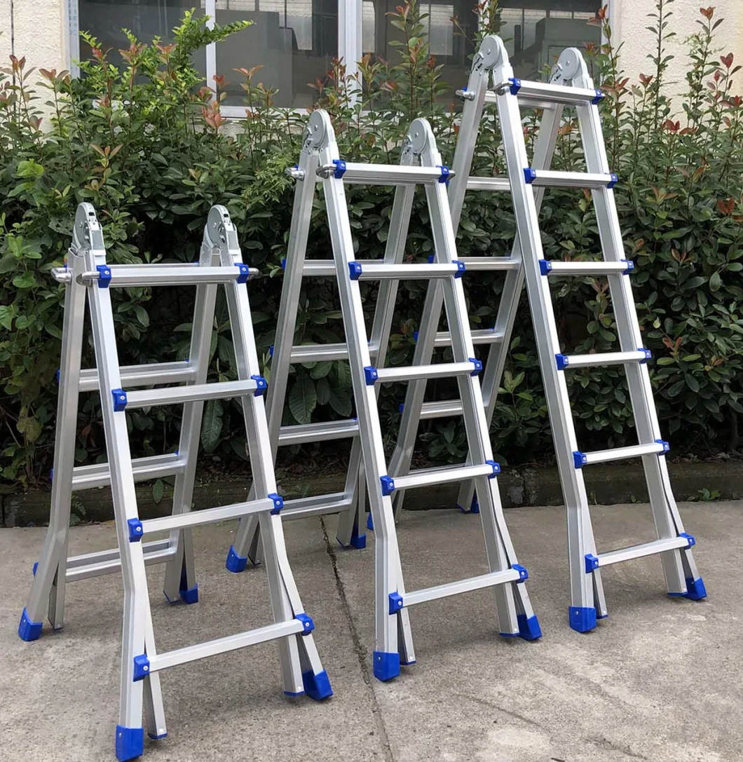 Multipurpose 4X5 Step Big Hinge Extension Foldable Aluminium Ladder