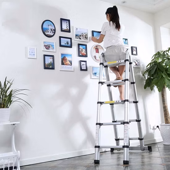 EN 131을 준수하는 알루미늄으로 제작된 4x5단계 다기능 접이식 사다리