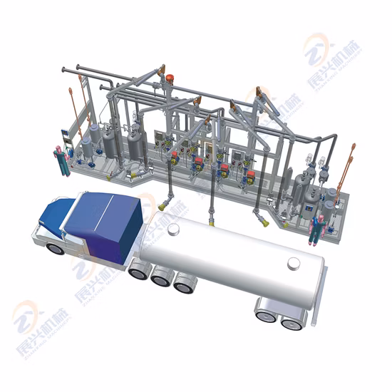 합성 호스와 API 커플링이 포함된 4인치 하단 로딩 암